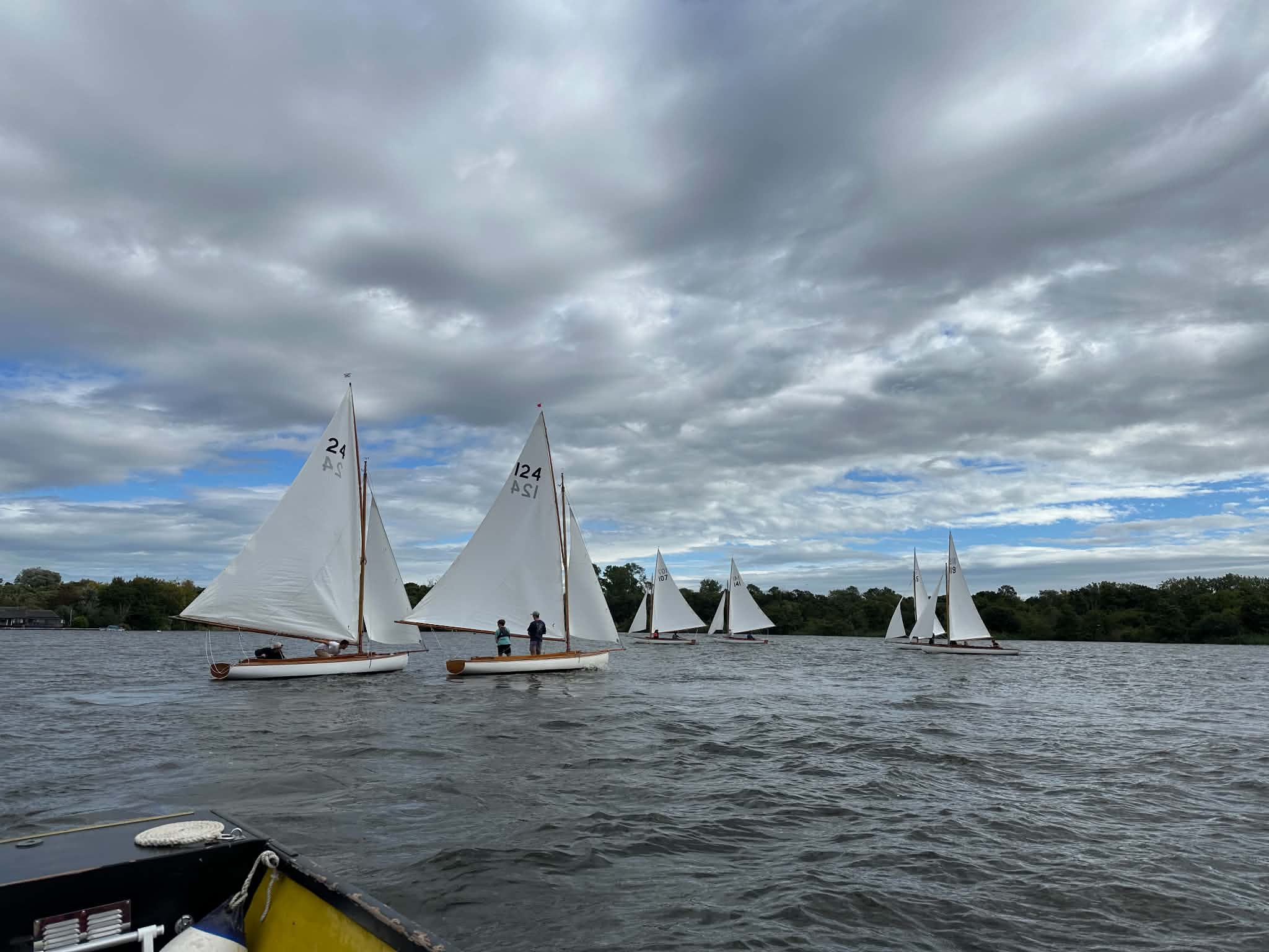 The fleet racing on a breezy Wroxham Broad